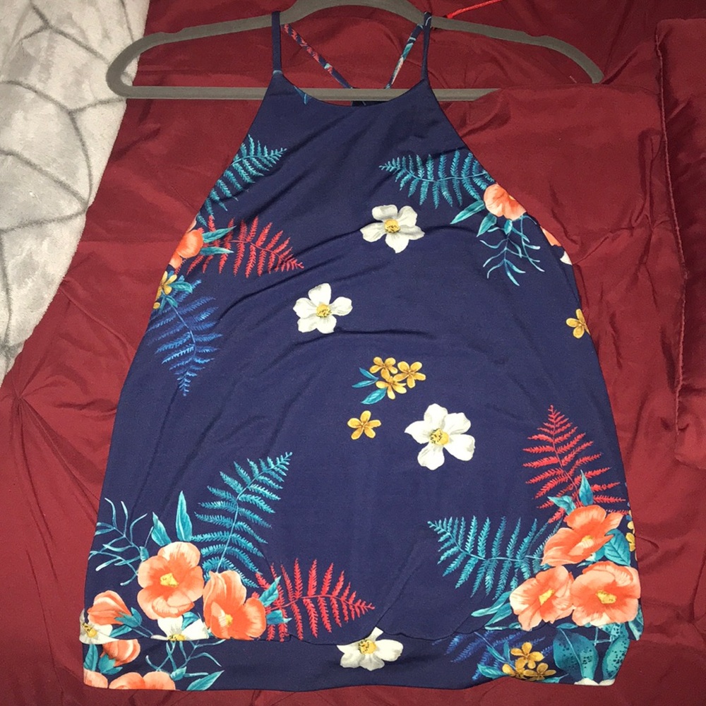 Blue floral top